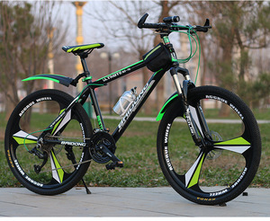 Bicicletta da Montagna per <span class=keywords><strong>Uomo</strong></span> Adulto 24/26 Pollici 27 Velocità Cerchi in Alluminio Telaio in Acciaio ad Alto Tenore di Carbonio Doppio Freno a Disco Pedale Ordinario - Product Image 4