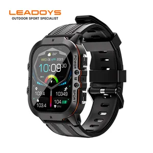 Jam tangan pintar c26, arloji cerdas 350mAh baterai besar 1ATM tahan air bentuk persegi untuk pria olahraga liar luar ruangan c26 2024