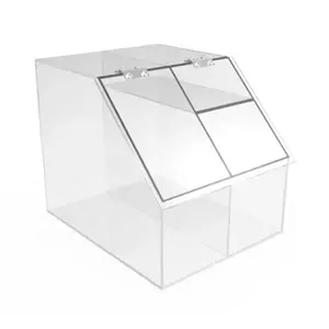 Multi Functional Acrylic Candy Bin Acrylic Candy Storage Box Display Dispenser with Different Dividers