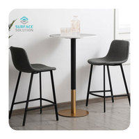 Table de bar personnalisée en acrylique massif blanc, antibactérienne et écologique, pour restaurant, café, club, fête, surface carrée