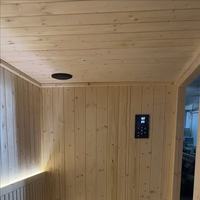 Sauna Interior Eléctrica Moderna de Lujo, Madera de Hemlock, Panel de Control Computarizado, Vapor para 2-6 Personas, 220V, Cabina de Relajación para Villa