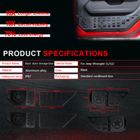 Organizador de Bolsillo Metálico de Diseño Hueco Fabricado en Fábrica para Puertas Delanteras y Traseras de Jeep Wrangler JL/JLU/JT Modelos 2018-2025, 4 Piezas