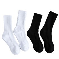 Chaussettes de sport unisexes blanches mi-mollet en coton épais à motif uni, absorbantes et désodorisantes, pour le printemps et l'automne