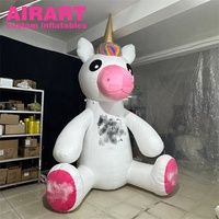 Mascotte licorne gonflable avec logo personnalisé, grande licorne gonflable d'extérieur pour la publicité, les événements, les défilés et la décoration