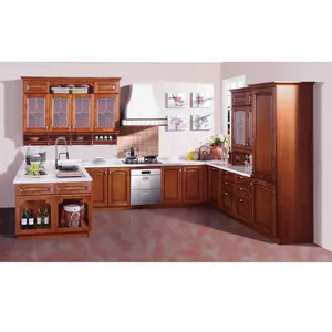 HS-CG1378 gabinete de oficina encimera de granito de calidad de madera maciza de alto brillo muebles de cocina china