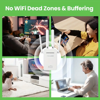 Repetidor Inalámbrico Wi-Fi PIX-LINK 300Mbps 802.11N, Extensor y Amplificador de Señal Wi-Fi Remoto, Repetidor Wi-Fi