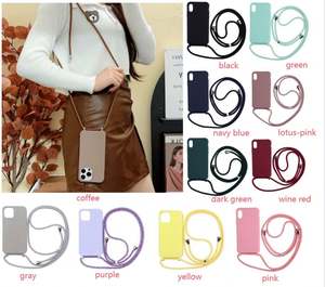 Étui en silicone liquide avec cordon tour de cou pour iPhone 17 Air 16 15 14 13 12 11 Pro Max Plus Mini 16E – Coque souple avec sangle de collier - Product Image 6