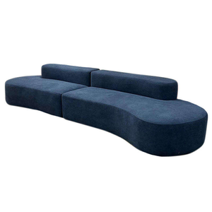 Sofá moderno de tela relleno de esponja para varias personas, sofá curvo combinable utilizado en salones, áreas de recepción, salones de belleza - Product Image 3