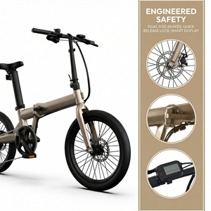 Bicicleta Eléctrica Nueva 2024, 250W, 36V, Velocidad 25km/h, Plegable, 20 Pulgadas, Modelo HJ20 - Product Image 5