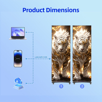 Écran d'affichage LED pliable pour événements en intérieur GOB, 640*1920mm, intelligent, WiFi, haute luminosité, P2 P2.5, facile à transporter