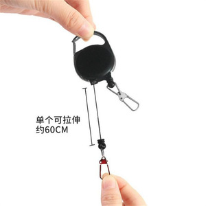 Hebilla retráctil de doble cabezal al por mayor, fácil de desplegar, para pesca, camping, pesca con señuelos, antipérdida, antirrobo y para documentos. - Product Image 2