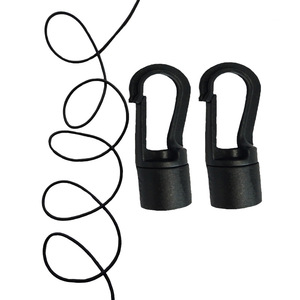 Corde élastique d'extérieur avec crochets, 6 mm, noire, 310 cm, pour le camping, le kayak, utilisation universelle - Product Image 3