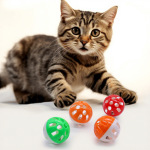 Hollow Eco-Friendly Plastic Cat <b>Toy</b> Ball with Small Bell Colorful Interactive Pet Ball with Tinkle Sound - Product Image 1