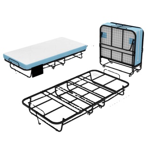 <span class=keywords><strong>Lit</strong></span> pliant avec roulettes verrouillables, <span class=keywords><strong>lit</strong></span> d'appoint portable avec rotation à 360° °   Roulettes pivotantes pour un déplacement facile - Product Image 4