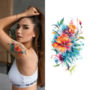 Personaggi di fiori farfalla temporaneo tatuaggio adesivo Non tossico impermeabile e sudore Sexy prova stampata su carta per il corpo - Product Image 3