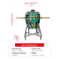 SEB KAMADO 26 pouces grand dessin Barbique cuisine extérieure gril Barbecue Ceram charbon de bois céramique céramique barbecue
