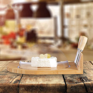 Planche à découper en bambou avec ensemble de couteaux, planche à fromage double face pour la cuisine - Product Image 3