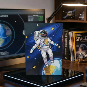 Carte de vœux en papier 3D personnalisée avec astronaute - Thème spatial fantastique - Carte cadeau d'anniversaire pour enfants (12,7 x 17,8 cm) - Product Image 4
