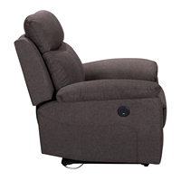 Fauteuil inclinable électrique HOMERS avec cadre métallique moderne, fauteuil inclinable électrique à siège unique, canapé chauffant avec massage et port USB pour salon