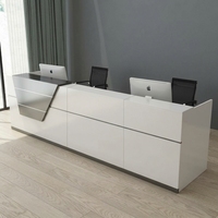 Comptoir d'accueil d'entreprise, minimaliste et moderne, comptoir de consultation, bureau, comptoir de service, bureau d'accueil