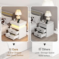 Table de chevet intelligente moderne de couleur personnalisée Nachttisch avec charge téléphones mobiles lumière LED multi-fonctionnel chambre usage domestique