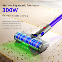 Nettoyage rapide Portable 300W aspirateur bâton sans fil fonction de détection de poussière intelligente pour les ménages portables