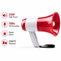 Mégaphone portable 25W avec enregistrement, haut-parleur, chargement Type-C, batterie 1200mAh pour événements, sports, campus