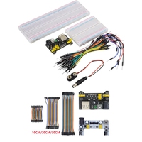 Módulo de alimentación para protoboard MB102 de 3.3V/5V + Protoboard MB-102 de 830 puntos para kit Arduino + 65 cables de puente al por mayor