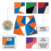 OEM ODM Custom heren zwembroeken kleurblok sublimatieprint snel drogende strandshorts groothandel fabriek
