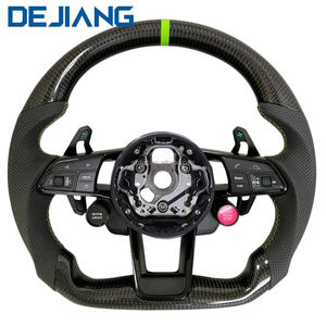 Volante Deportivo de Fibra de Carbono y Cuero de Alta Calidad con Base Plana para <span class=keywords><strong>Audi</strong></span> 2015 2016 S6 S7 A4 A5 A6 A7 Q3 Q5 A3 S3 S8 R8 - Product Image 3
