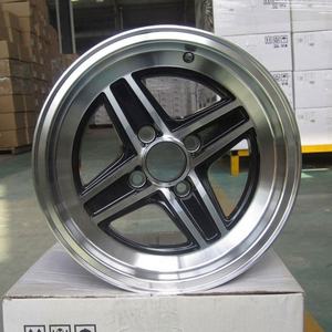 Flrocky Echo DEEP DISH Japón ajuste rojo detalle 13 pulgadas cuatro estrellas 4 Lugs 4*98Mm rueda de aleación negro mecanizado cara labio Racing Performa - Product Image 5