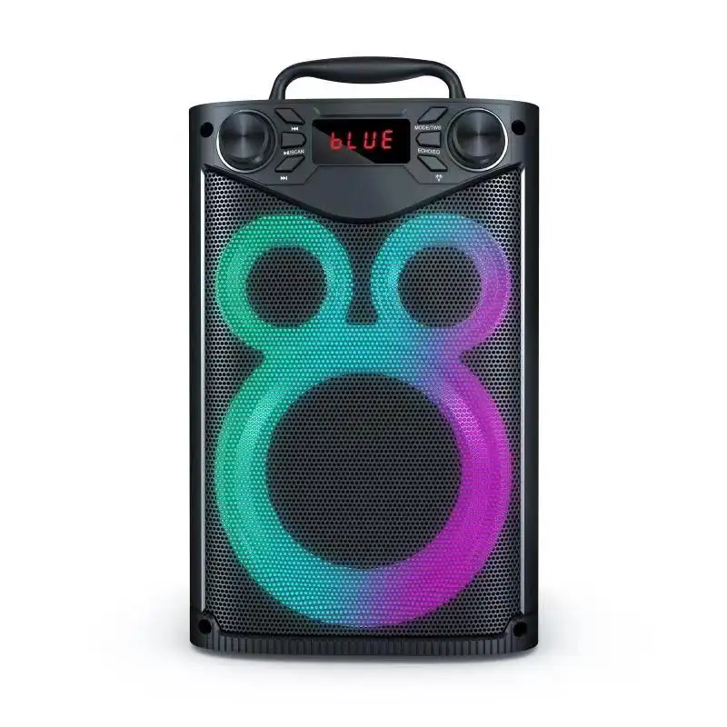 Portable Mini speaker wireless bluetooth speaker DJ partybox Karaoke Remote Record FM TF USB Led Light boombox