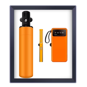 Coffret Cadeau d'Entreprise : Parapluie + <span class=keywords><strong>Stylo</strong></span> + Batterie Externe avec Support Téléphone pour Employés - Product Image 1