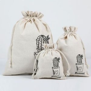 Sacs à cordon vierges, impeccables et recyclables en toile, coton, lin, coton brut, tissés, pour riz, thé, vin, export, cadeaux, stockage, sérigraphiés - Product Image 3