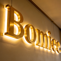 Letrero Luminoso Personalizado para Exteriores, Letrero Comercial LED con Iluminación Frontal y Trasera, Resistente al Agua IP65, Control por Aplicación, Letras Metálicas