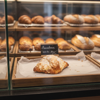 Croissants surgelés faits main 80g pré-cuits en gros, boîte d'amandes, service OEM ODM et usine Thai Minh Vietnam pour enfants