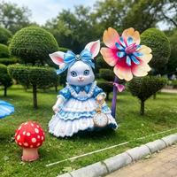 Lanternes et décorations de parc pour le festival de Thanksgiving, thème « Tea Party des chats », en tissu de soie imperméable avec éclairage LED, installation artistique
