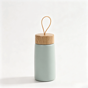 280ml 304 Stainless Steel Vacuum Insulated Mini Water <b>Bottle</b> with Wood Grain Lid Portable Thermal <b>Coffee</b> Mug for Travel Gift - Product Image 2