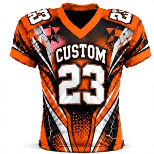 Maillot de football américain personnalisé pour hommes, respirant, séchage rapide, polyester, imprimé par sublimation, uniforme sportif d'équipe, vente en gros, entraînement - Product Image 1