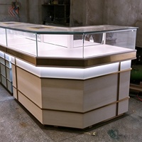 Vitrine de présentation de bijoux en forme de U carrée pour centre commercial, armoire modulaire en verre avec éclairage LED, tiroirs de rangement, vente au détail de bijoux, écologique