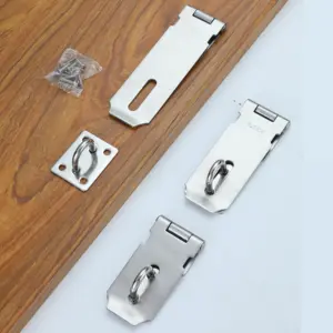 Wooden Latch Sliding Bolt Shed Door Lock Security Stainless Steel Buckle