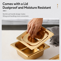 Vollformatige Gastronorm-Behälter aus Gold-Edelstahl für Gewerbliche Lebensmittelaufbewahrung, Buffet, Catering, Warmhaltepult, Hotelküche