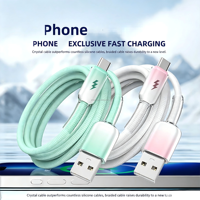 Câble de charge rapide USB-C 60W, série Ice Crystal, tressé en nylon, pour iPhone 17 et appareils Android Samsung
