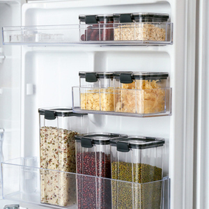 Caja de almacenamiento de cocina de plástico transparente Rectángulo/Contenedor de comida cuadrado con sellado Latas de diferentes capacidades - Product Image 2