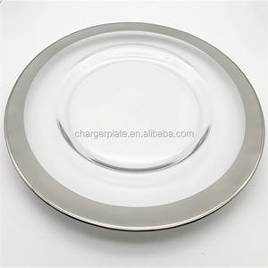 Assiettes de présentation à bord doré/argenté pour décoration de table de mariage – Prix abordable - Product Image 3