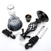Vente directe usine de nouvelles chichas arabes en stock, accessoires de fumage en verre à double tube de taille moyenne avec boule torsadée