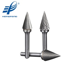 Loại m Đơn cắt đồng brazed hình nón tip Tungsten Carbide Rotary Burrs tập tin cho mài deburring cắt - Product Image 2