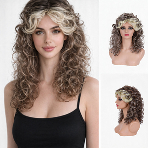 วิกผมสังเคราะห์สำหรับผู้หญิง <span class=keywords><strong>ผม</strong></span>ยาวหยิก <span class=keywords><strong>ไฮ</strong></span><span class=keywords><strong>ไล</strong></span><span class=keywords><strong>ท์</strong></span>สีบลอนด์ ลอนหนา ทนความร้อน สำหรับงานปาร์ตี้ ใส่ได้ทุกวัน คอสเพลย์ ฮาโลวีน - Product Image 1