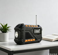 Outdoor-Kletterradio mit 18650 Lithium-Ionen-Akku, tragbar, für Zuhause, mit Solar- und Handkurbel, Notfall-Wetterradio