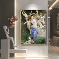Affiche d'art classique de l'artiste William Bouguereau, peinture à l'huile sur toile, art mural animalier, décoration de salon, décoration de la maison, original